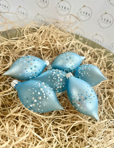 Bodky svetlo modré - olivy 6ks Bodky svetlo modré - olivy 6ks