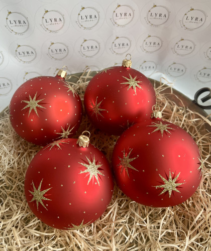 Hviezdičky - bordó-zlatá 10 cm