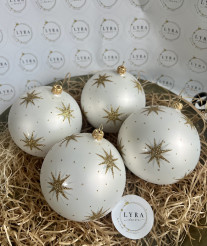 Hviezdičky perleťové so zlatou 10 cm