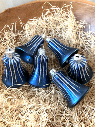 Vianočné lúče - tmavo modrá - zvončeky 6ks
