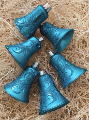 Ornament tyrkys - zvončeky 6ks
