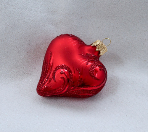Ornament červený - srdce